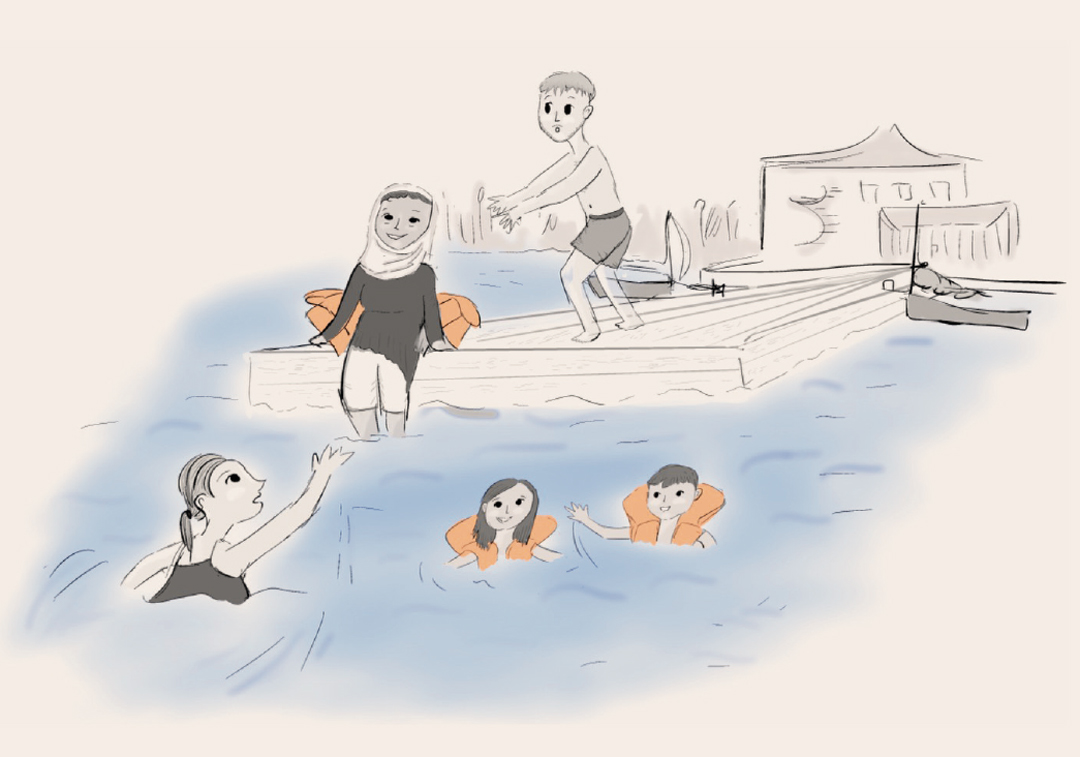 Illustration zum Buch Schwimmen ohne Weste